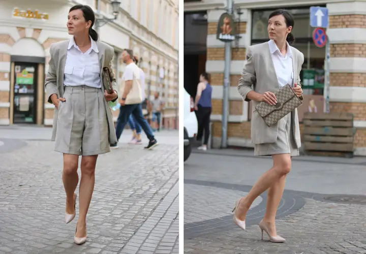 Krótkie spodenki i marynarka: Stylowy mix na lato 2025